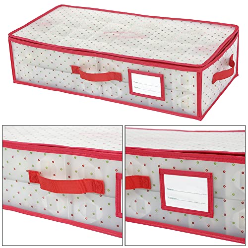 image for Sattiyrch Plastic Underbed Christmas Ornament Storage Box Zippered Clo