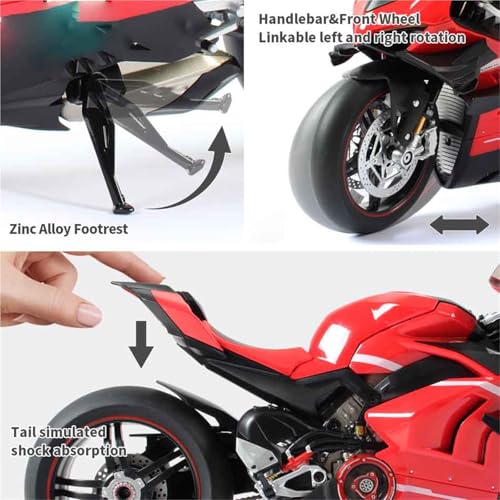 Modèle dynamique Ducati V4 1/7 en alliage injecté de haute précision