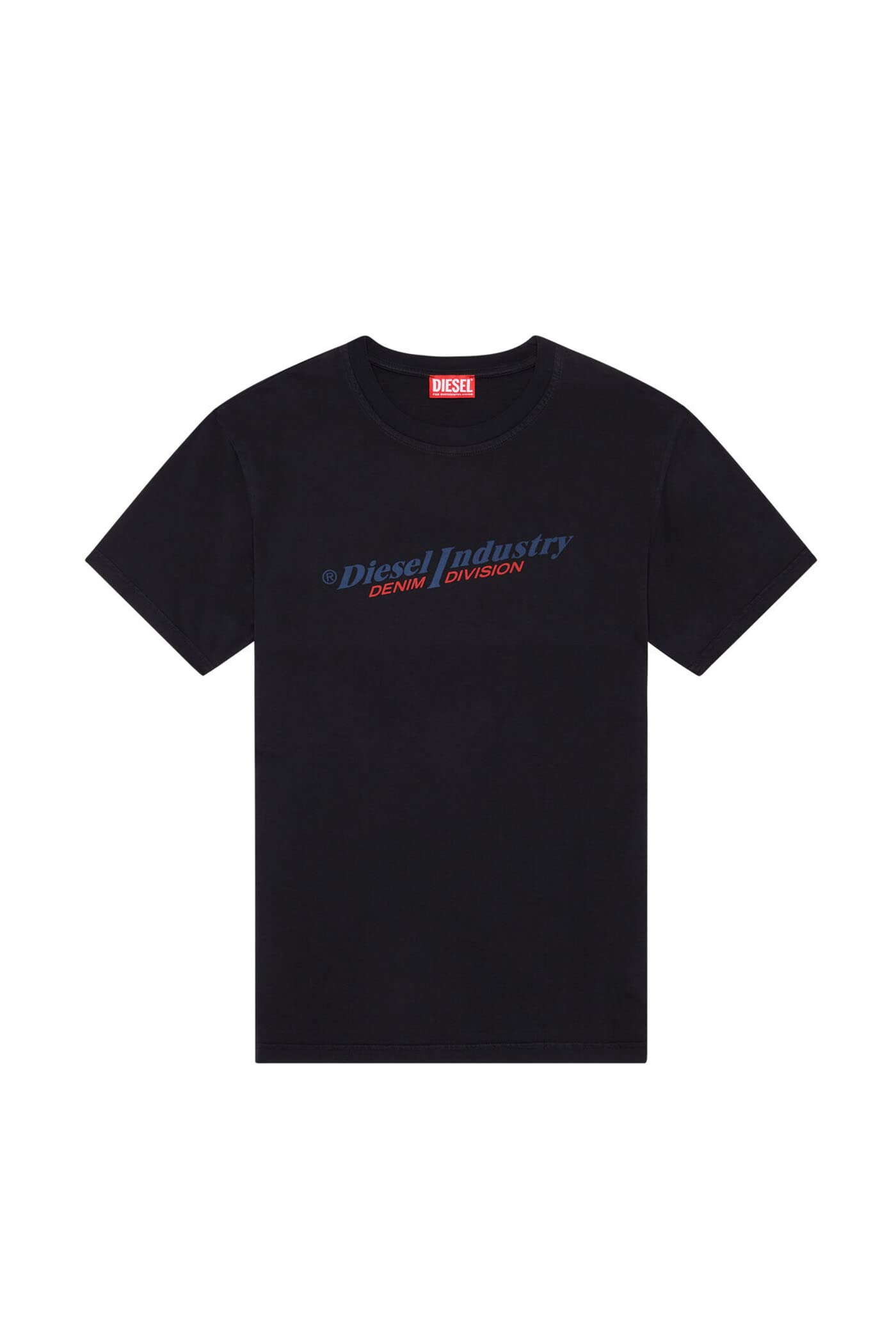 DieselIndustry Denim Division Maglietta Logo Adulto Unisex (L) (Nero)