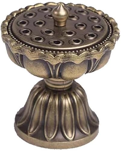 Leheybia Quemador de incienso con lámpara de loto, soporte para quemador de incienso para sala de estar, decoración retro, centro de mesa, comedor,