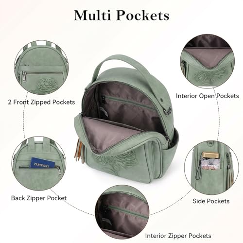 Image of Mini Backpack Purse for Women,Vegan Leather Small Backpack for Daily | Embossed Lightweight Water-Resistance Travel Mini Fashion Daypack Bag,Ladies Casual Backpack Purse Gift Choice for Women