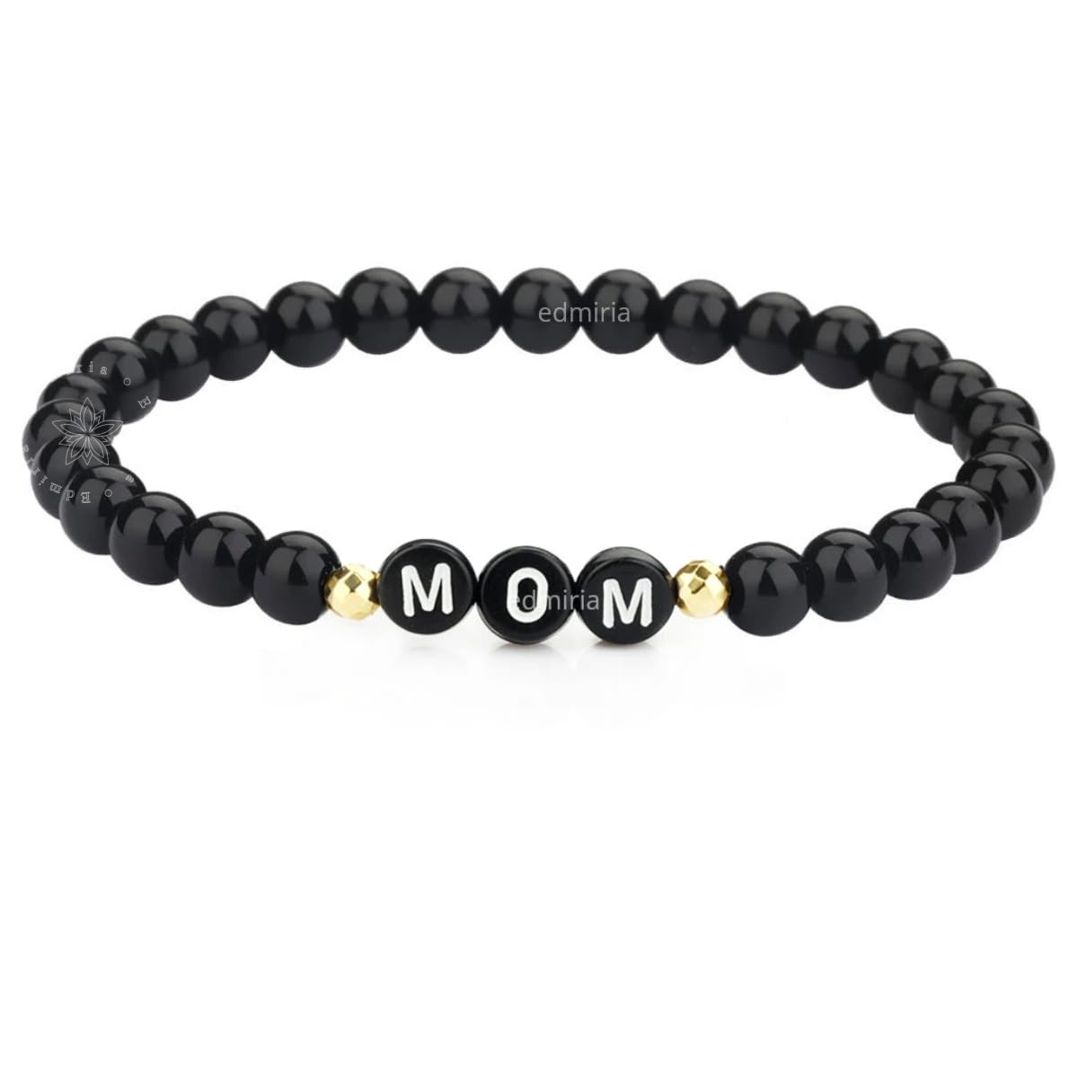 EDMIRIA Ma Mama Mummy Mom, Natural Black Onyx Stone Bracelet | Mothers Day Gifts for Mom | Birthday Gifts from Daughter Son | Unique Gifts Idea Bracelet | Jewelry | Best Mama Presents (Onyx6mm-Mom) (B0D37XNP9F) Amazon Price History, Amazon Price Tracker
