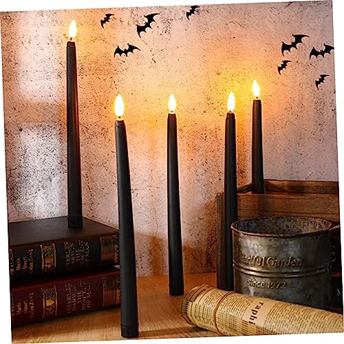 Velas LED sin llama negras Mipcase de 6 unidades con luces parpadeantes a pilas 5