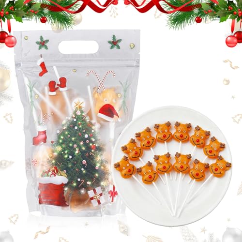 Bonbons Noel 12 pièces, Sucette Noel, Saveur Chocolat, Pour Festival Anniversaire FêTe