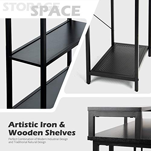 Outfine Desk Computer Desk Office Desk With Drawer, Monitor Stand And Storage Shelves #TOP3