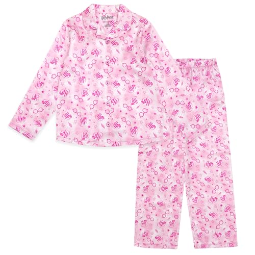 Harry Potter Girls Satin Pajama Shirt and Pajama Pants Sleep Set Little Kid to Big Kid Sizes (6-14-16)