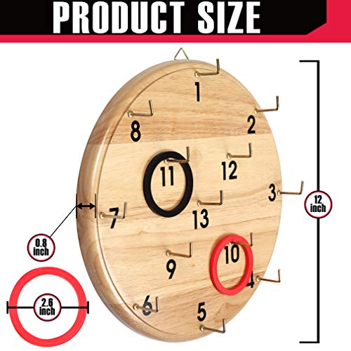 JST GAMEZ Ring Toss Wall Games for Kids and Adults Indoor Outdoor Fun Hook Ring Toss Wall Ring Tossing Game - Thumbnail 6