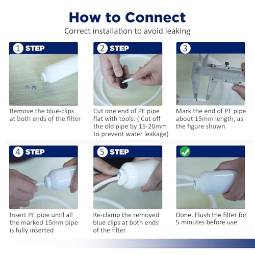Membrane Solutions T33 Inline Post Carbon Water Filter 1/4" Quick-Connect - image 7