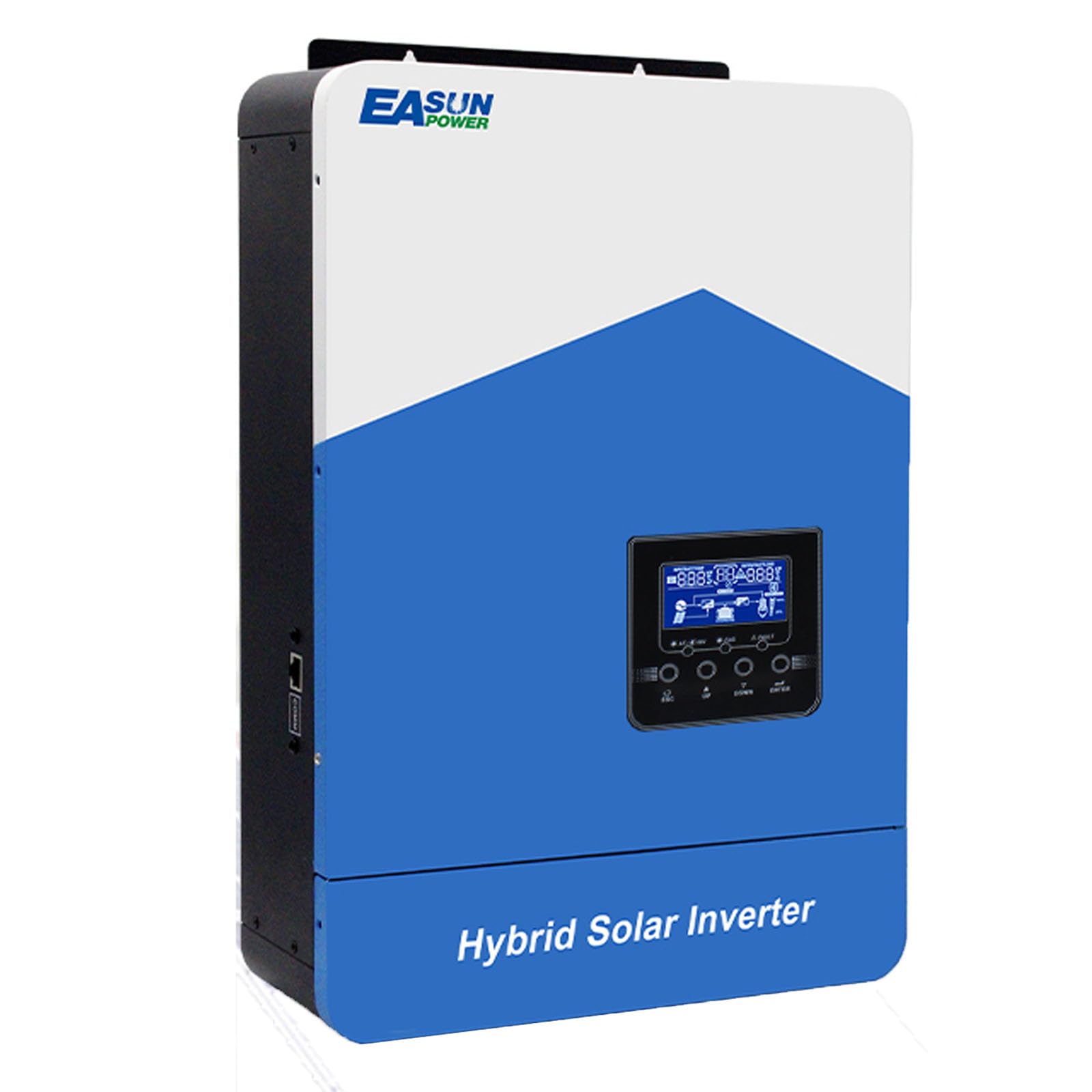 POWLAND 4.2KVA 3,8KW Hybrid wechselrichter 24V, netzunabhängiger Reiner Sinus-Wechselrichter, AC-Ausgang 230V, PV 55-430VDC, 110A Ladestrom, für AGM Gel Lithium-Batterie, mit WiFi-Modul