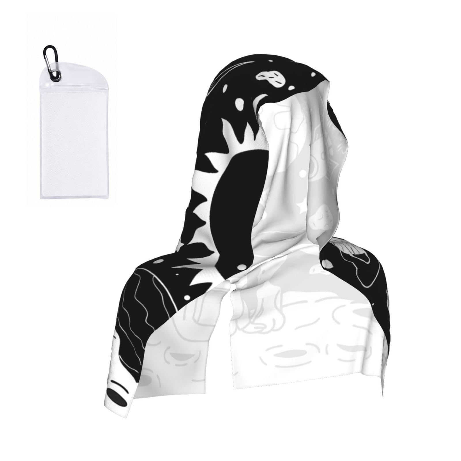 SATUSA Astronaut Print Cooling Hoodie Towel, Cooling Towels For Neck And Face, Quick Drying Absorbent Cooling Head Towel Beach Camping Gym Construction(2pcs)