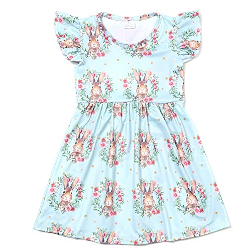 Toddler Girl Dress Outfit Short Sleeve Bunny Princess Party Dress Summer Clothes