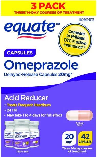 Equate - Omeprazole Magnesium 20.6 mg, Acid Reducer, Delayed Release, 42 Capsules by Equate