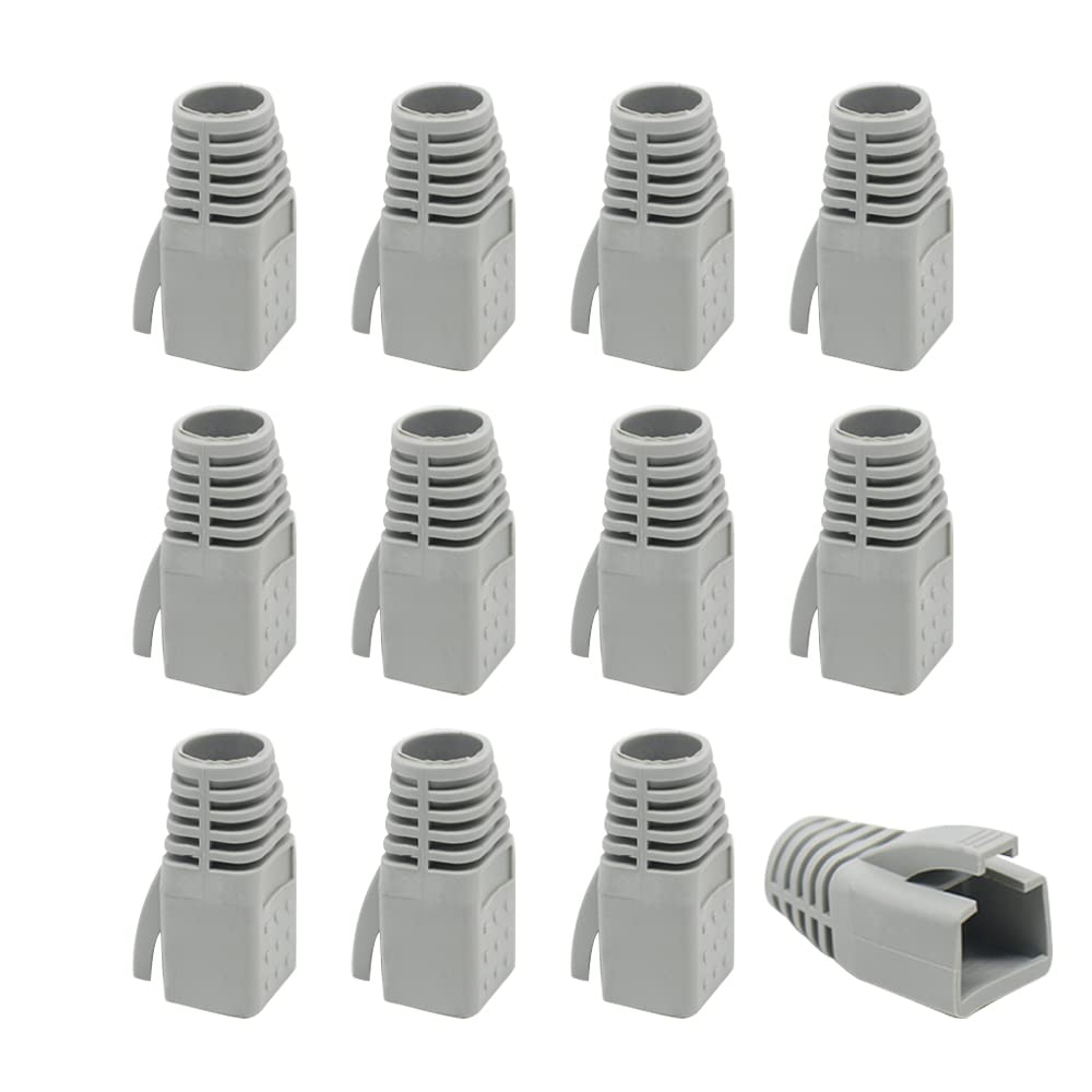 Lot De 100 Cache-Connecteurs RJ45 8 Mm Gris – Protection Languette Pour Câbles Cat 5E, 6, 7 – Qualité Pro
