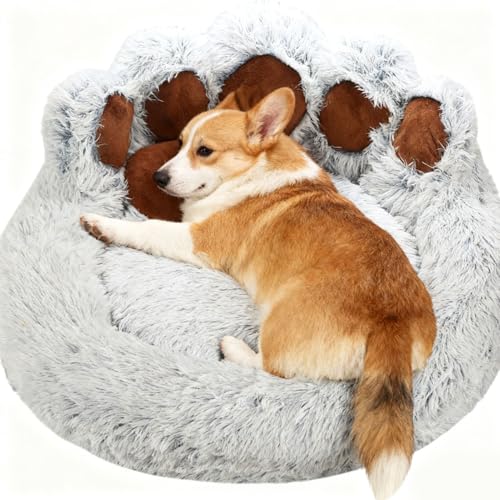 Couchage chien xxl doux lavable en machine lit rond beignet