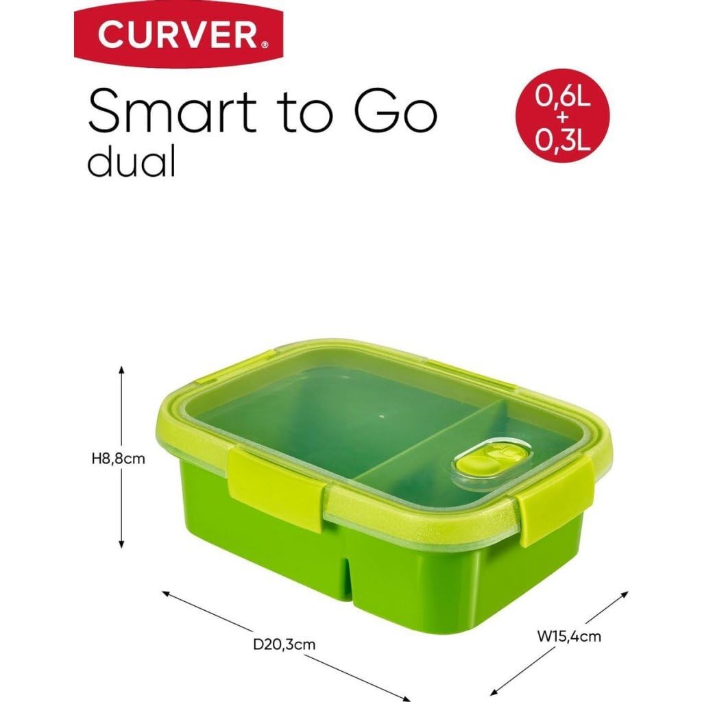 Curver | Smart to Go Soup 0,9 l Eco, Verde, 100% Materiale riciclato, 15,7 x 15,7 x 9,6 cm