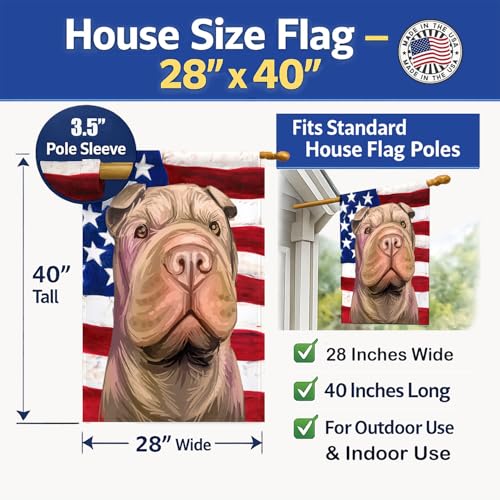 Drapeau Shar Pei en toile grand format pour mât de maison résidentielle - 5