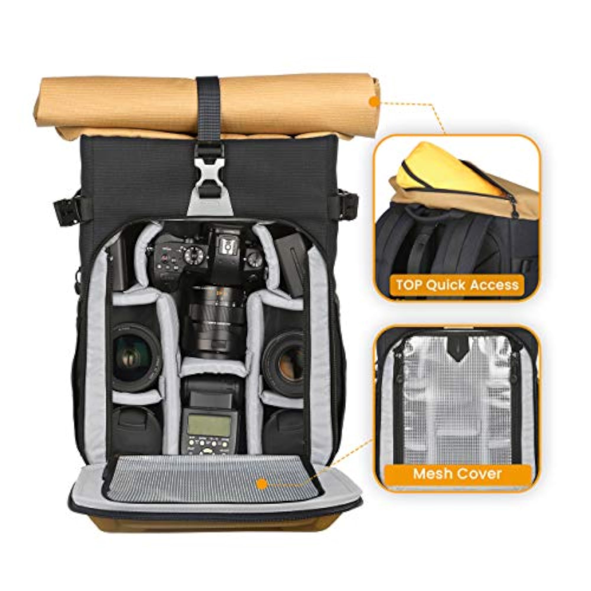 Camera Backpack with Removable Laptop Compartment