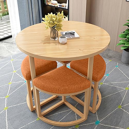 JLLIOLKY Office Reception Round Table and Chair Set, Negotiation Table Sales Office Shops Meetings Small Round Tables, for Lounge, Living Room, Kitchen