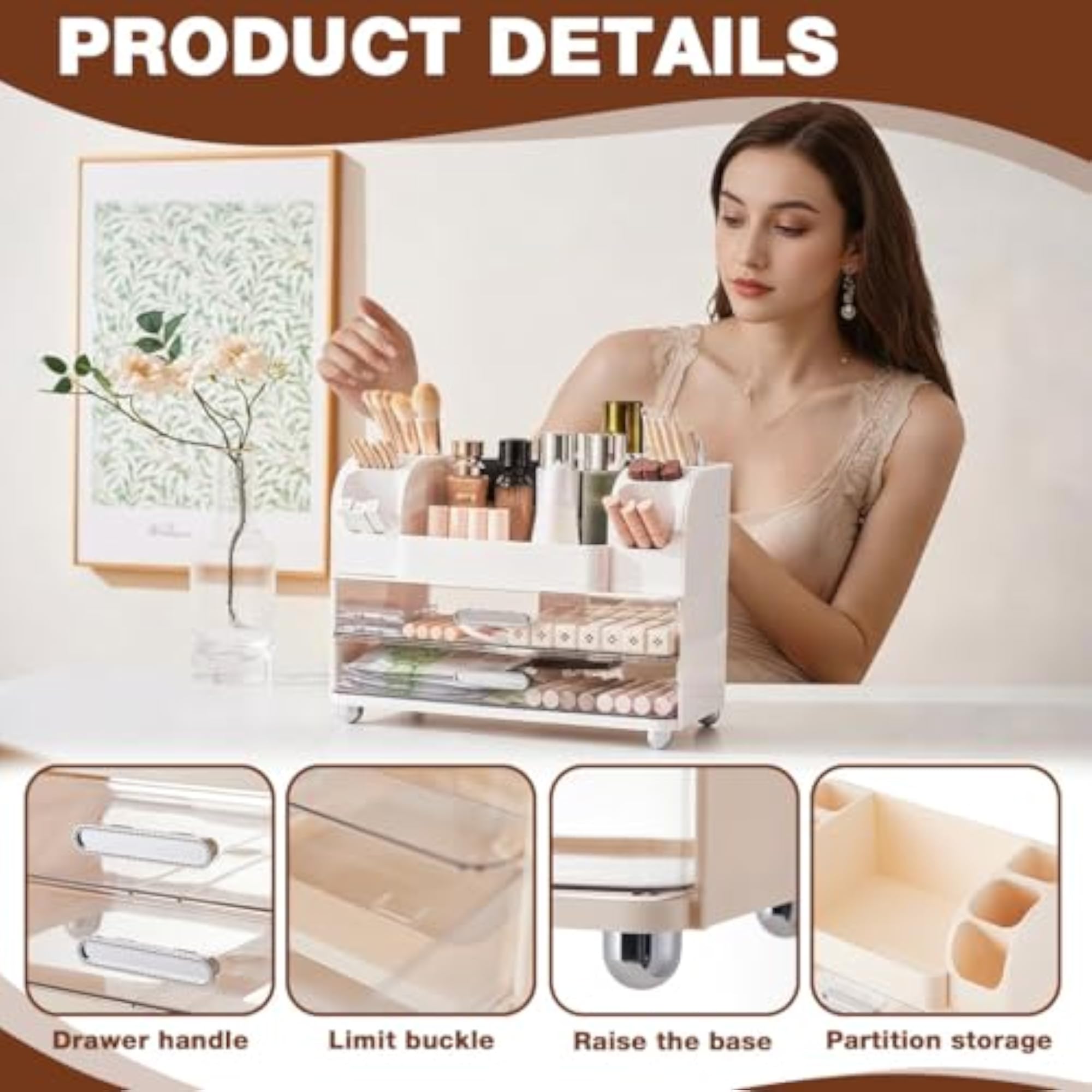 Multi-Compartment Desk Organizer Box