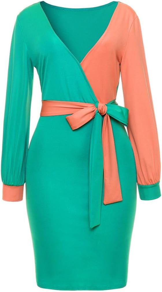 Womens Dresses,YKA Girl Long Sleeve Evening Party Beach Business Dress Skirt for Ladies(Orange, M)