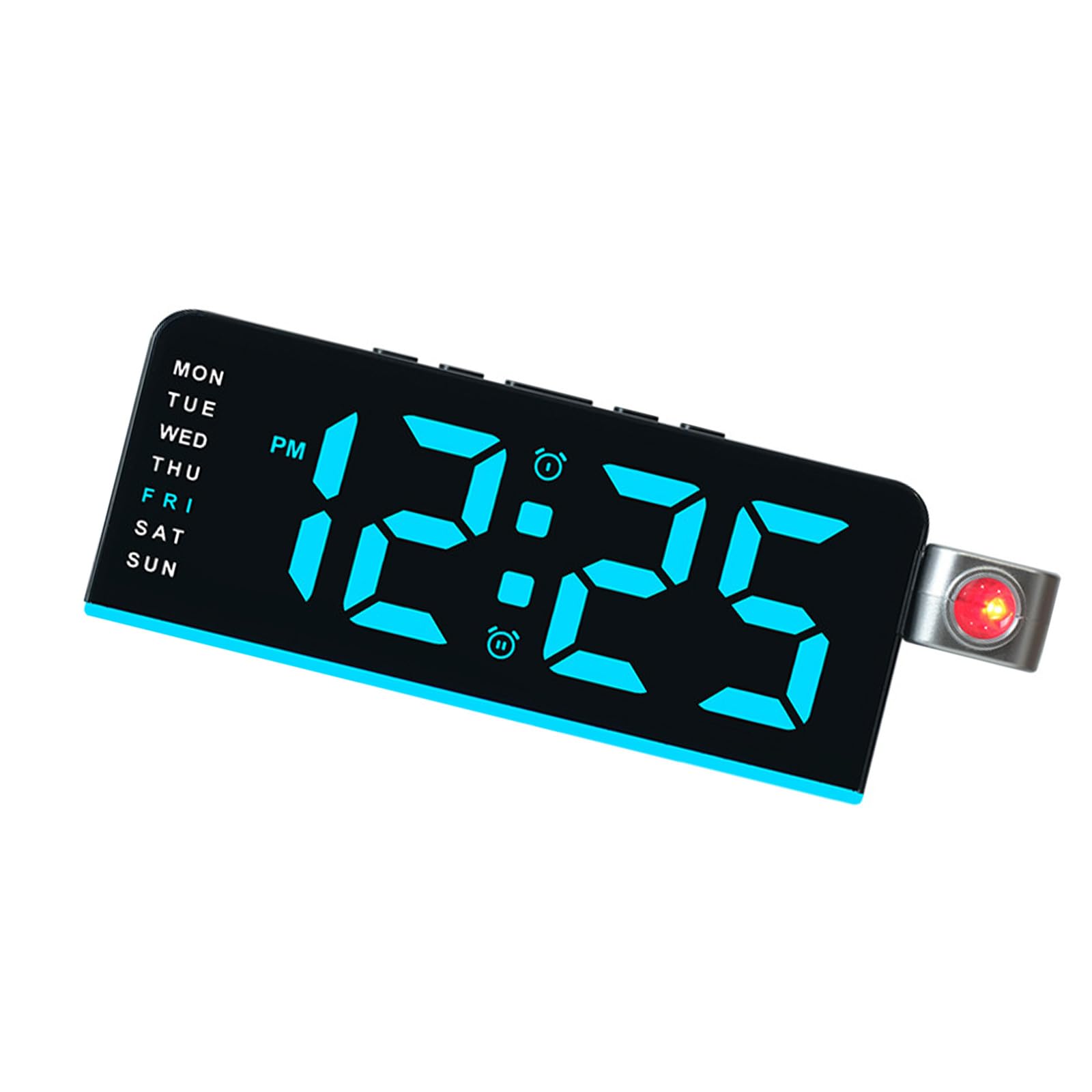 Tsophreniq Digital Projector Alarm Clocks for Bedroom Plugs in LED Display Clock with 180° Projection on Ceiling Wall Duals Alarms Alarms Loud with Temperature and Weekday