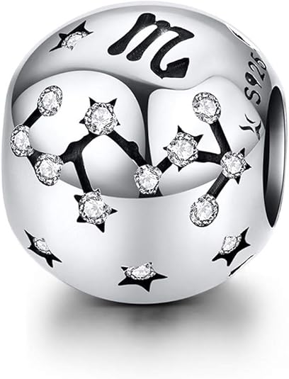 Constellation Charm 925 Sterling Silver Birthstone Bead for Pandora Charms Bracelet-Gift for Anniversary Birthday Christmas Day