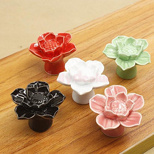 Generic Daisy#Blue : Ceramic Flower Bird Fish Cabinet Drawer Closet Pull Cupboard Knob Handle Decor