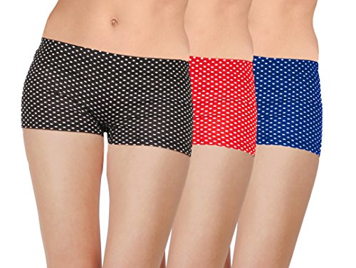 Image of Selfcare Women Soft Cotton Sinker Mid Waist Boyshorts Panties with Concealed Elastic Panel Pack of 3