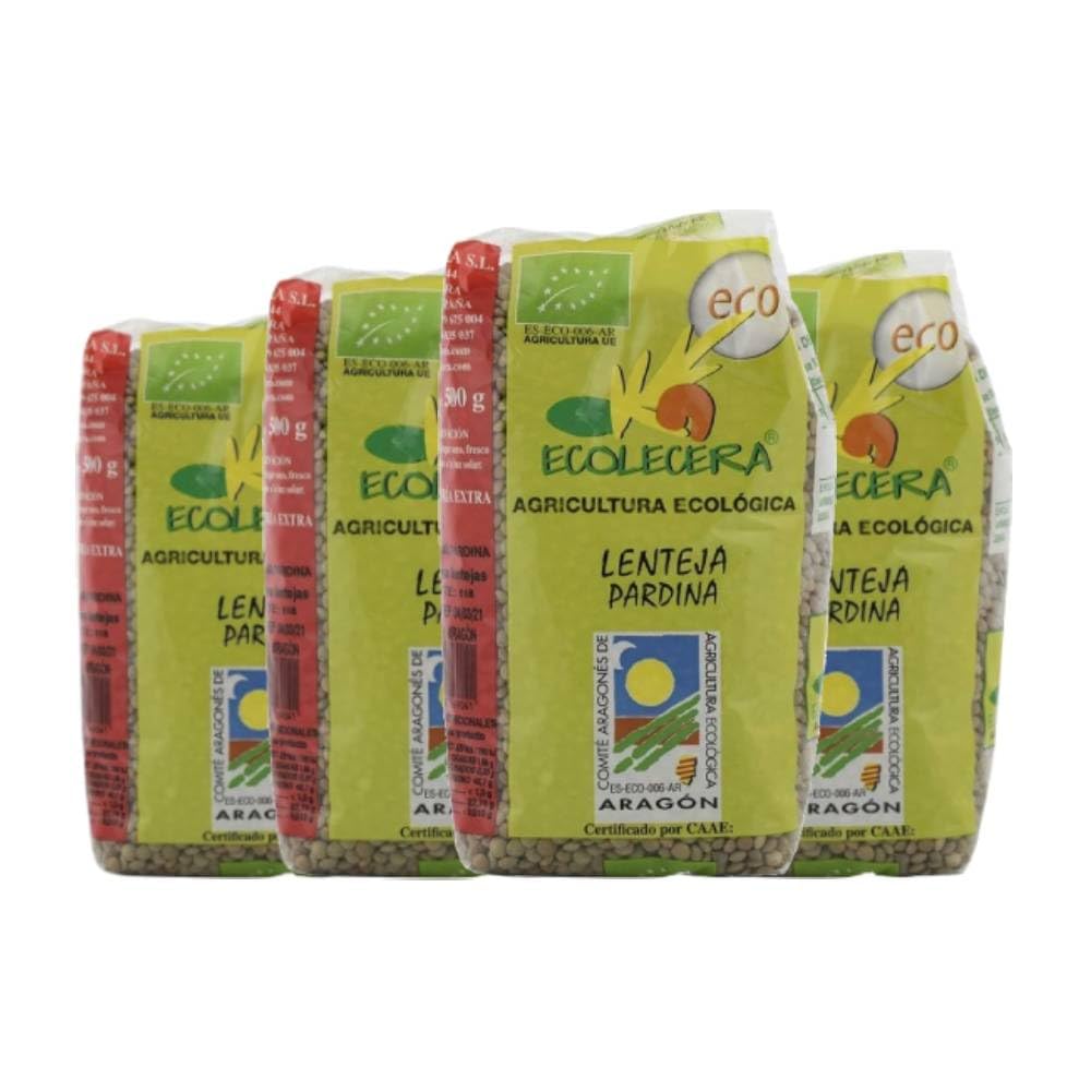 Lenteja pardina Ecolecera 500gr x 4 paquetes. Total de 2 kg