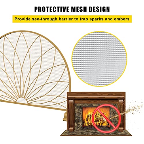 Rejilla para chimenea de malla negra decorativa con panel de protección 4