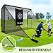 Silipull Golf Cage Net with Simulator Impact Screen Heavy Steel Frame with 2 Net Side Barriers HD Blank Impact Screen and Target Cloth Golf Simulators Enclosure for Home Indoor Outdoor(10 x 7 ft)