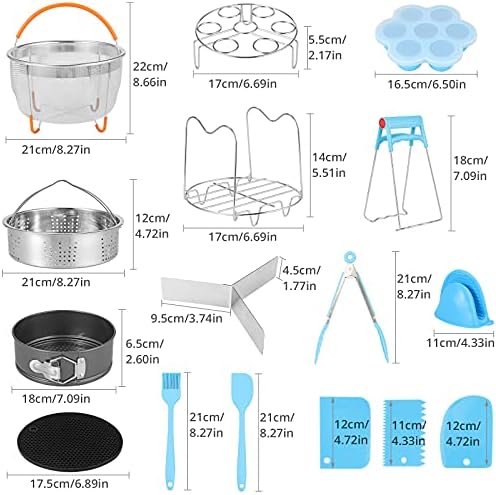 Accessories for Instant Pot,HOMGEN Professional 18 Pcs Pressure Cooker Set Fits 5.3-6.8Qt with Steamer Basket Springform Pan, Egg Bites Mold, Egg Steamer Rack, Kitchen Tongs, Silicone Oven Mitts