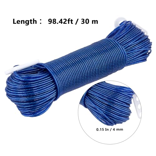Fil à linge imperméable haute résistance avec câble acier 3mm | Pack de 2 extérieur - 3