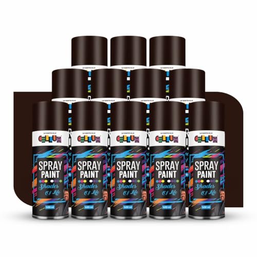 Image of Cellux 2X Ultra Cover Deep Brown Spray Paint | DIY, Quick Drying with Premium Gloss Finish for Metal, Wood, Wall & other Surfaces - 400 ML