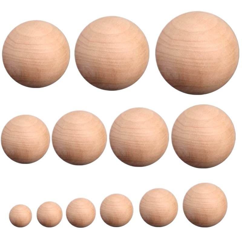 Plain Natural Wooden Craft Round Balls Beads with NO Hole Size Diamter 6mm - 90mm for DIY (5,75mm)