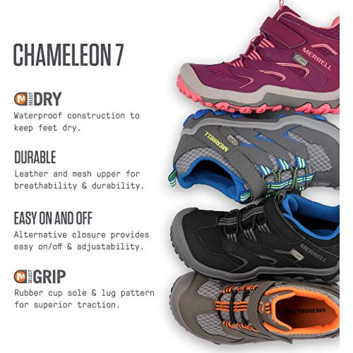 Merrell MK259197-020-10.5 MEDIUM US LITTLE KID Chameleon 7 Access Mid A/C Wtr Hiking Boot, Grey/Blue, 10.5 Us Unisex Big Kid thumb #6
