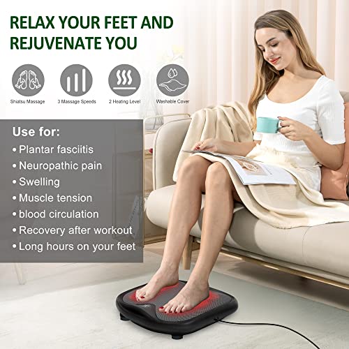 Snailax Shiatsu Fussmassagegerät mit Wärmefunktion,18 Flexible Kneading Massageköpfen, Massagegeräte für alle Fußgrößen… – Bild 3
