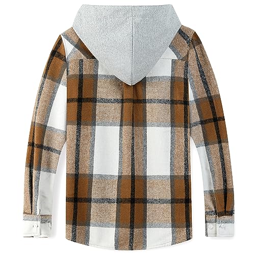 Boys Girls Casual Flannel Plaid Hoodies Fall Fashion Button Down Shirts Long Sleeve Cute Lightweight Jacket Coats2