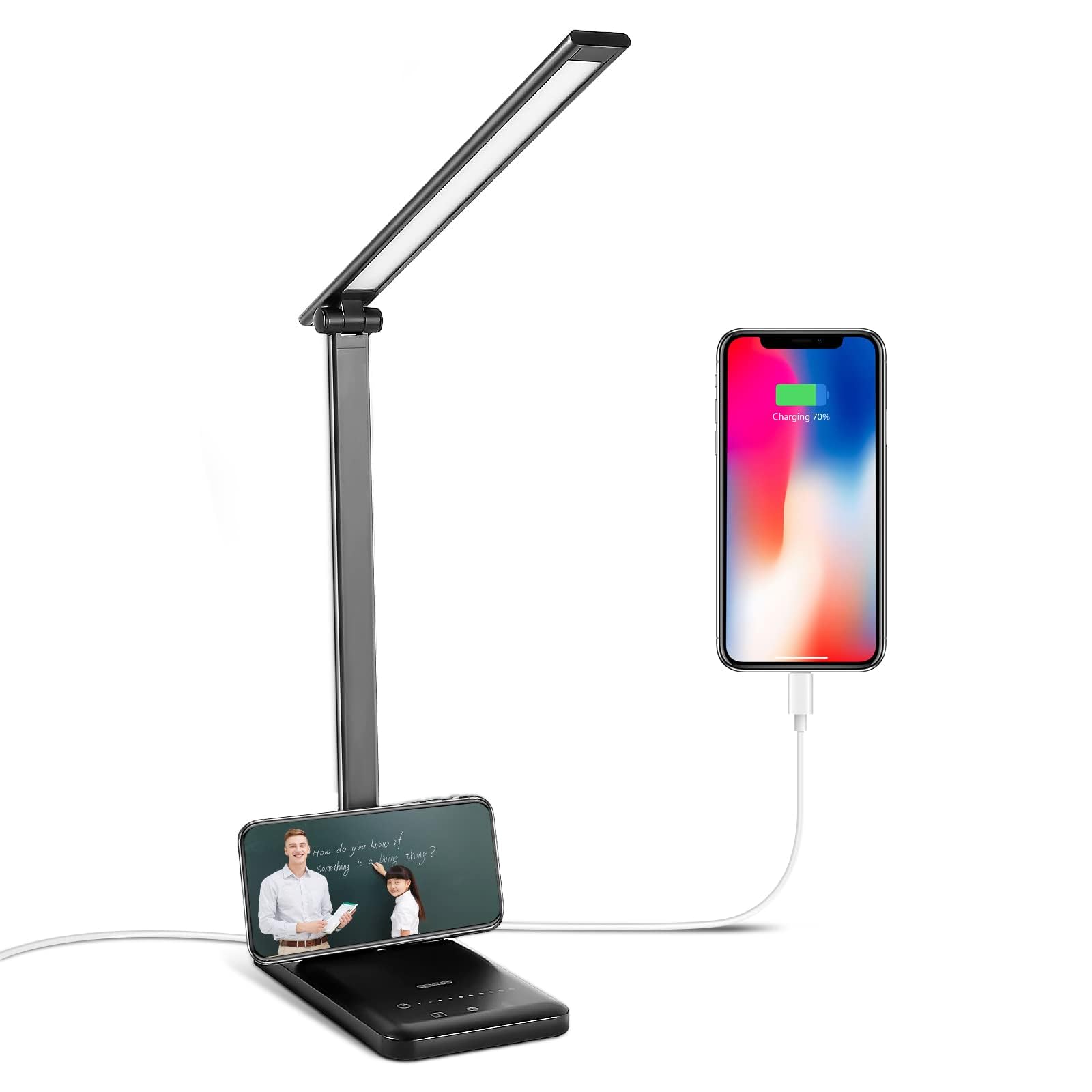 Semlos LED Desk Lamp, Eye-Caring Table Lamps with 5 Brightne