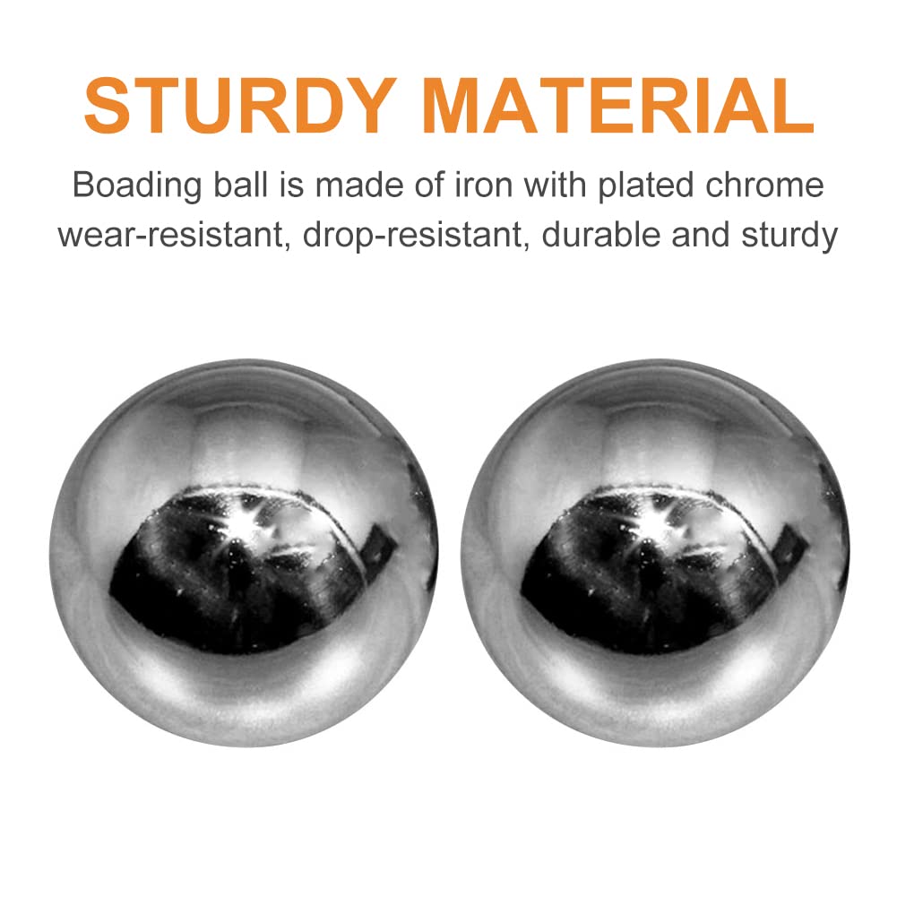 Kisbeibi 2pcs Baoding Balls Chinese Health Exercise Massage Balls with Case Stress Relieve Meditation Massage Handball(Silver,Dia 1.49inch,classic box) - Image 4