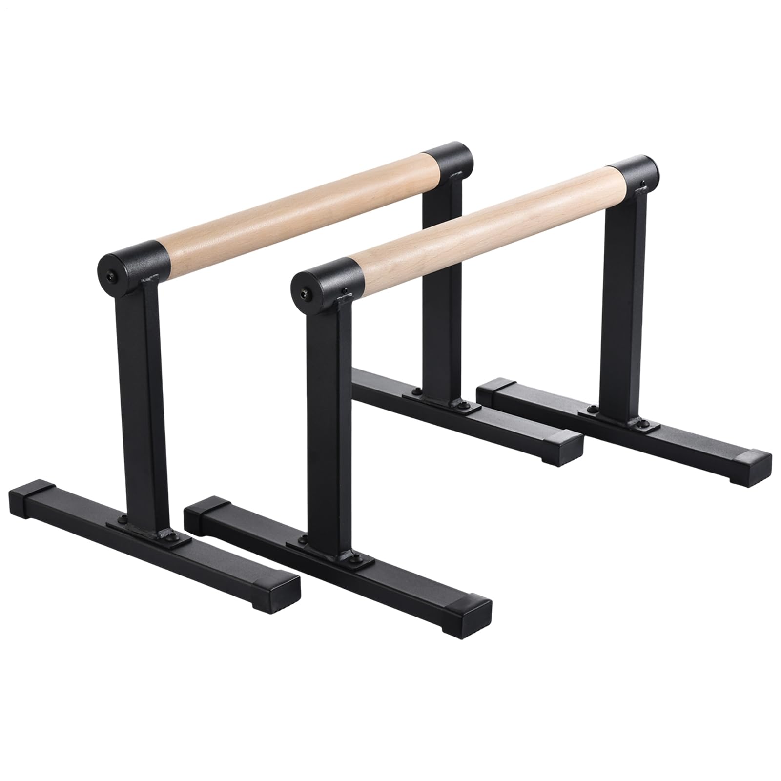 Parallette Premium fino a 200 kg - Maniglie per flessioni in legno e metallo - Maniglie per verticale/barre per dip antiscivolo - Barre per flessioni per calistenia, allenamento della Forzas e yoga