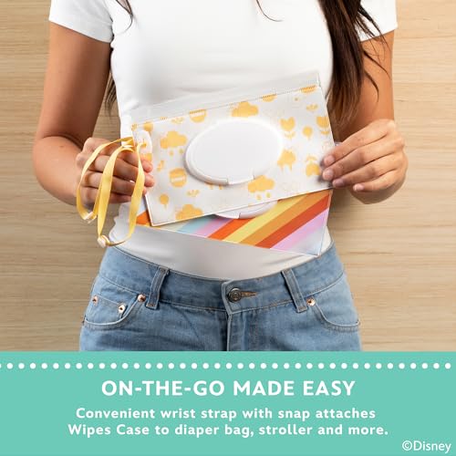 Image of Disney Baby by J.L. Childress Reusable Wet Wipes Case Pouch - Refillable Baby Wipes Dispenser, Travel Essential for On the Go, Portable Holder with Wrist Strap - Winnie the Pooh, 2 Pack