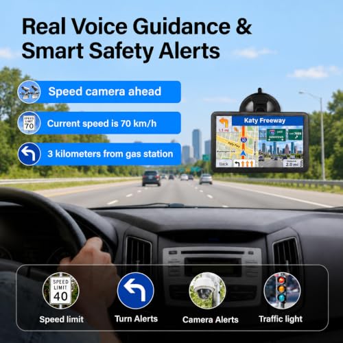 GPS Navigator for Car Truck RV, 7" Touchscreen, 2026 Maps (Blue) - Image 3