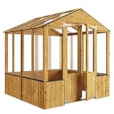 BillyOh 6x6 Wooden Frame Greenhouse | Polycarbonate Glazing Garden Greenhouse | Cold Frame Durable Shed | Wooden Green House, Small Greenhouse Lincoln (6 x 6)