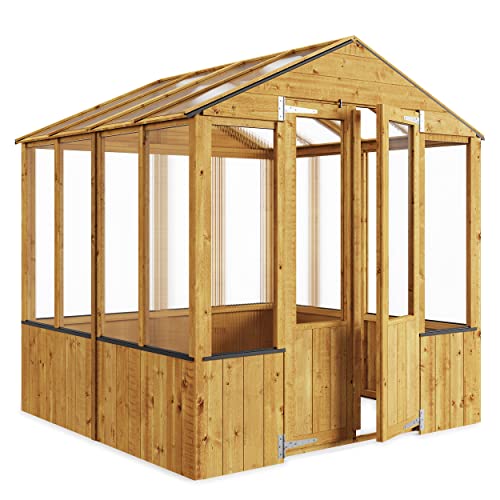 BillyOh 6x6 Wooden Frame Greenhouse | Polycarbonate Glazing Garden Greenhouse | Cold Frame Durable Shed | Wooden Green House, Small Greenhouse Lincoln (6 x 6)