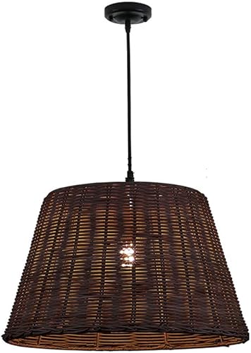 Miniatura 8 de HAIIQU Lámpara colgante de arte de ratán hecha a mano lámpara de techo  lámpara de cocina E27 base de mimbre tejido de bambú para decoración del
