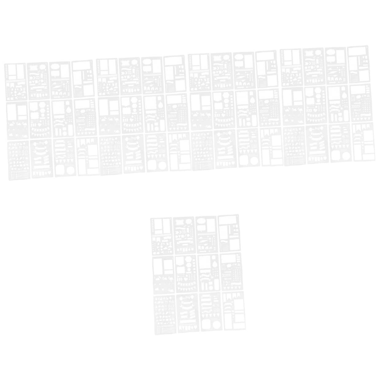 STOBOK 60pièces Pochoirs De Journal Plastique Réutilisables Pour Décoration Et Peinture Modèles Artistiques Pratiques Pour Scrapbooking Et Projets Créatifs