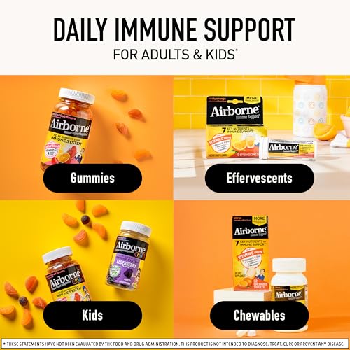 Image of Airborne Elderberry + Zinc & Vitamin C Effervescent Tablets, Immune Support Supplement with Powerful Antioxidant Vitamins A C E, 20 Fizzy Drink Tablets, Elderberry Flavor
