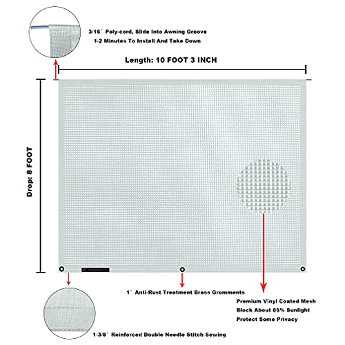 Image of RV Awning Mesh Sun Shade Screen for Motorhome Camper Trailer Sunshade