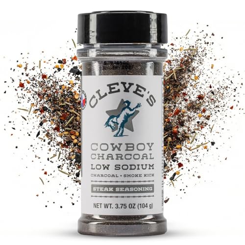 Cleve's Gourmet Cowboy Charcoal Steak Seasoning for Grilling & Cooking, Steak Rub with Smoky Charred Flavor, Prime Rib Seasoning & Beef Seasoning, 3.75 oz